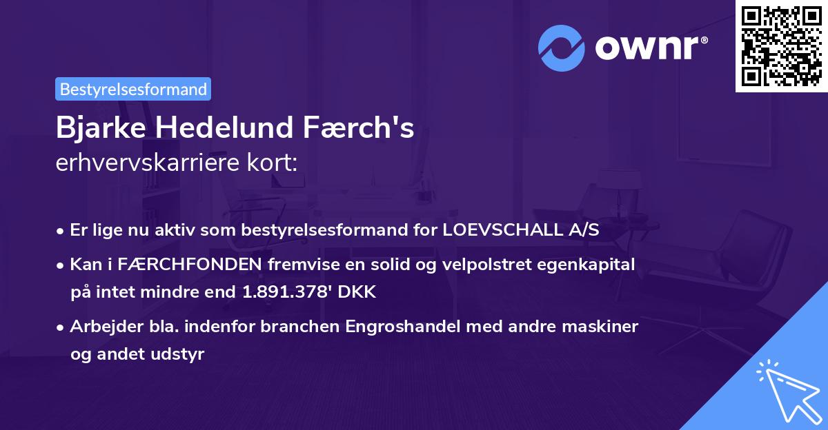 Bjarke Hedelund Færch's erhvervskarriere kort