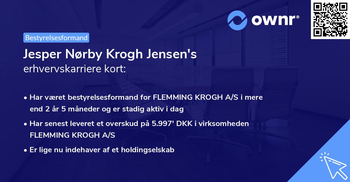 Jesper Nørby Krogh Jensen's erhvervskarriere kort