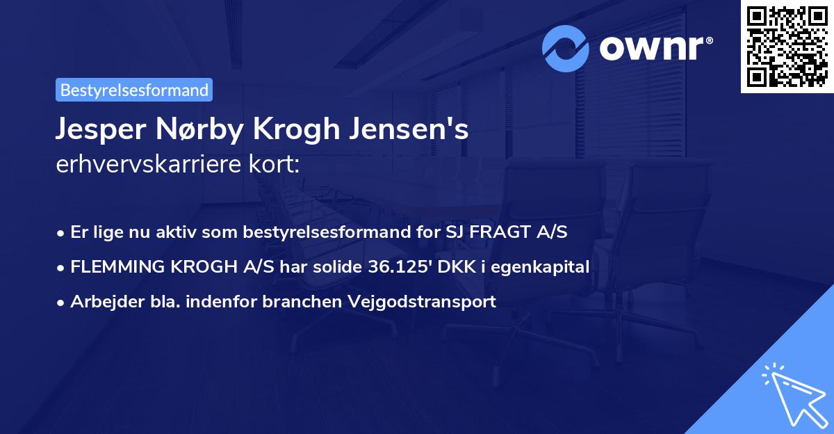 Jesper Nørby Krogh Jensen's erhvervskarriere kort