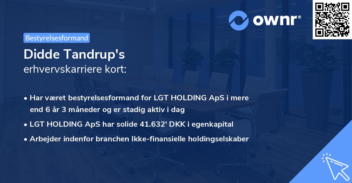 Didde Tandrup's erhvervskarriere kort