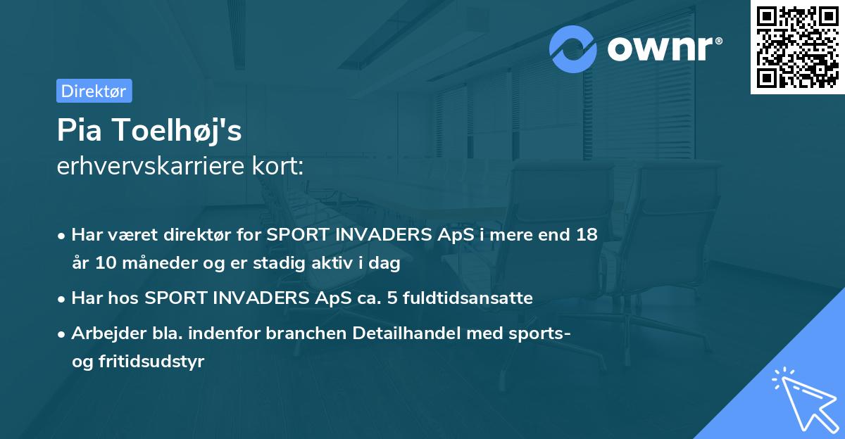 Pia Toelhøj's erhvervskarriere kort
