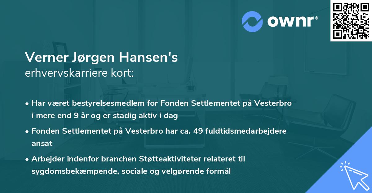 Verner Jørgen Hansen's erhvervskarriere kort