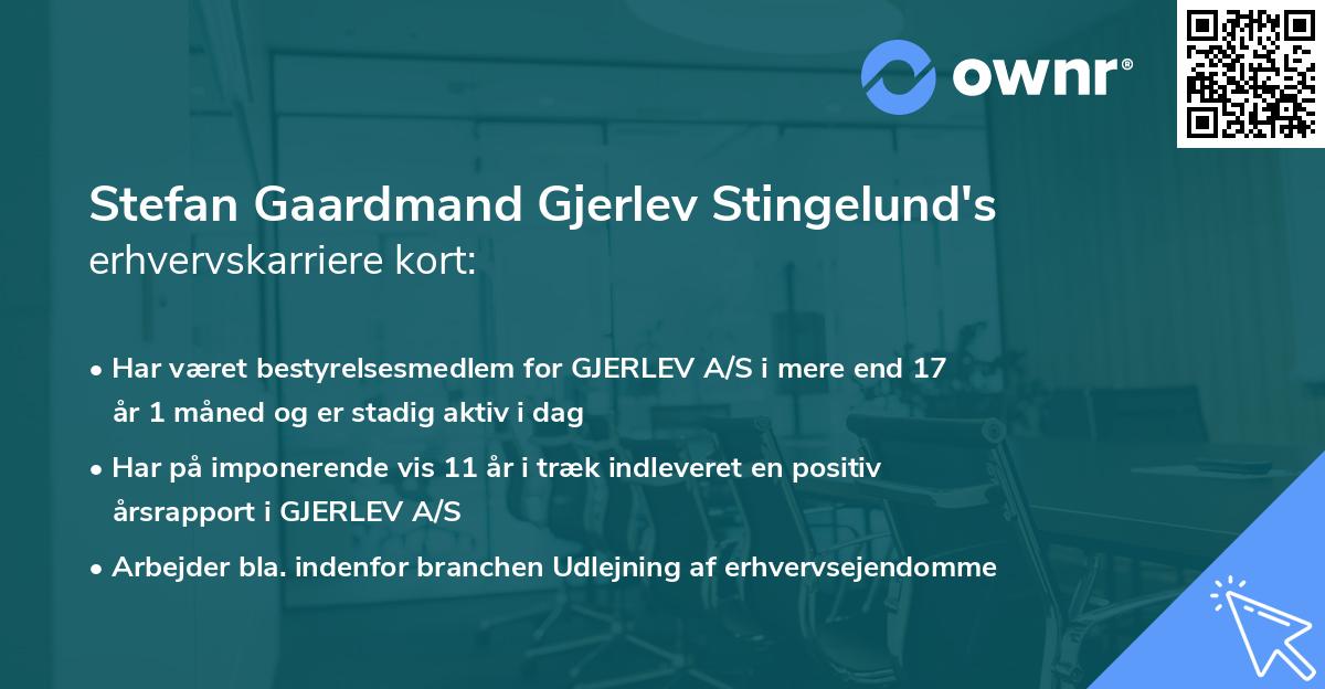 Stefan Gaardmand Gjerlev Stingelund's erhvervskarriere kort