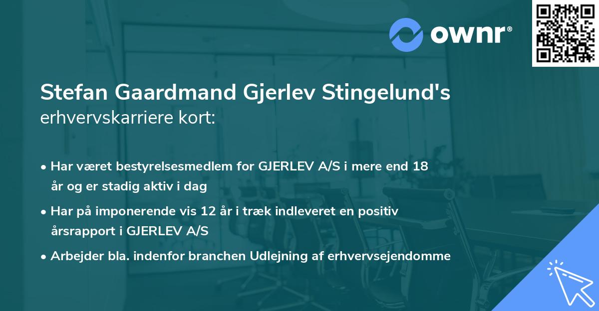 Stefan Gaardmand Gjerlev Stingelund's erhvervskarriere kort