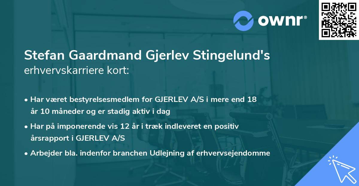 Stefan Gaardmand Gjerlev Stingelund's erhvervskarriere kort