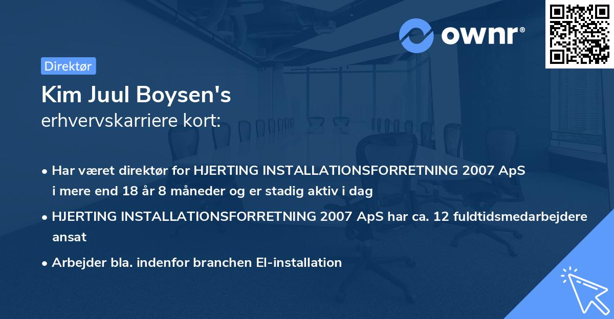 Kim Juul Boysen's erhvervskarriere kort