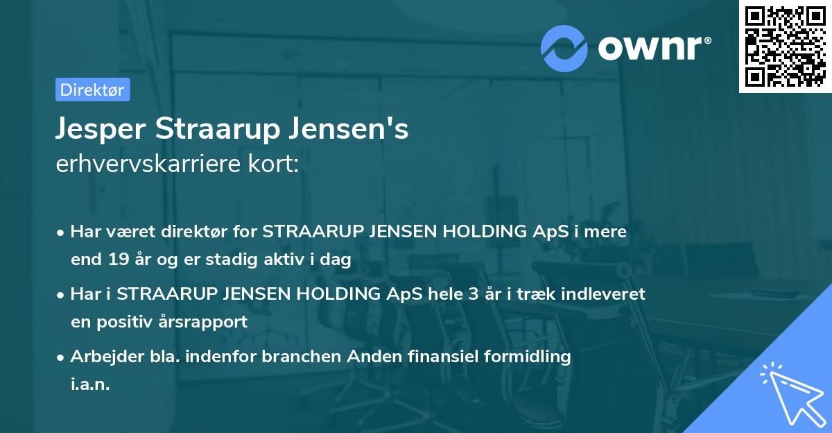 Jesper Straarup Jensen's erhvervskarriere kort
