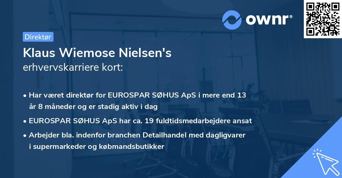 Klaus Wiemose Nielsen's erhvervskarriere kort