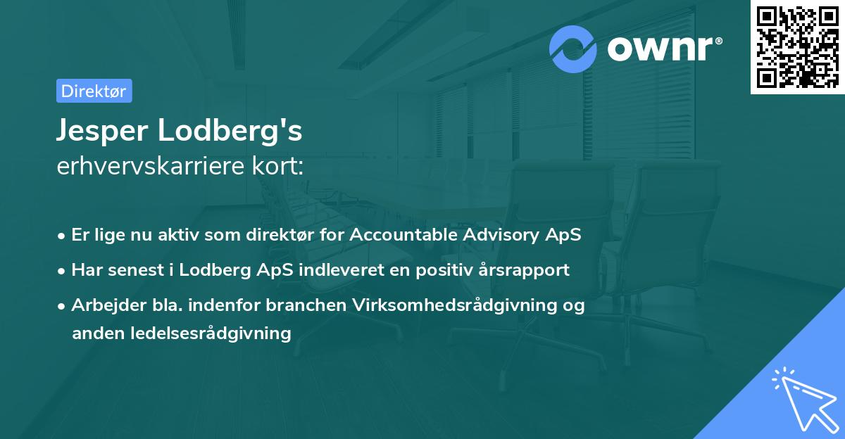 Jesper Lodberg's erhvervskarriere kort