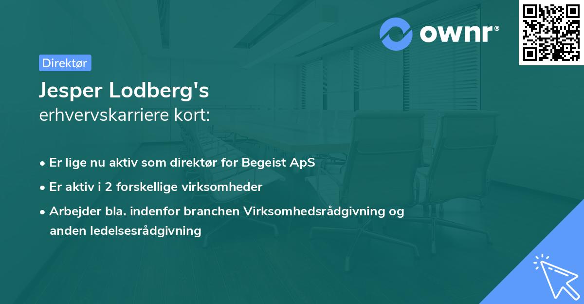 Jesper Lodberg's erhvervskarriere kort