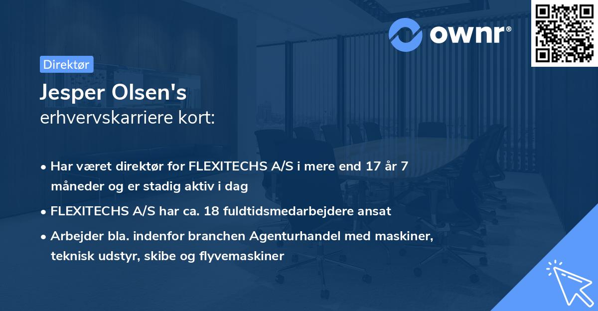 Jesper Olsen's erhvervskarriere kort