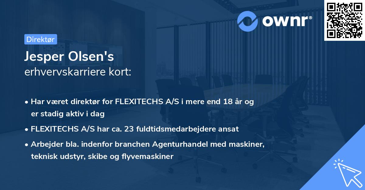 Jesper Olsen's erhvervskarriere kort