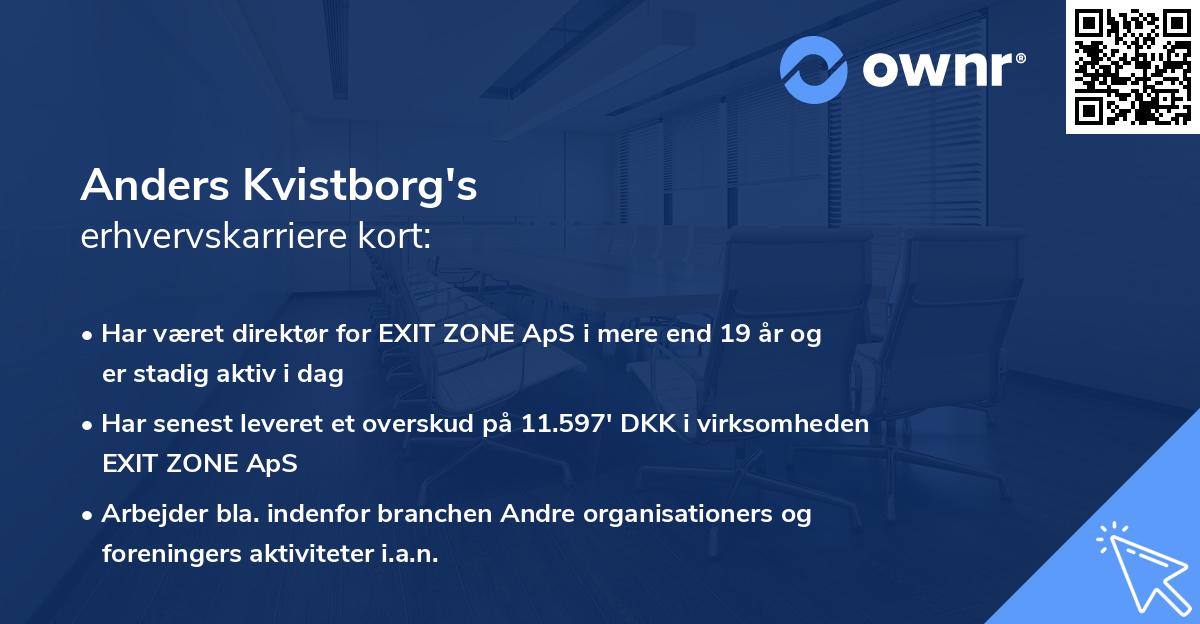 Anders Kvistborg's erhvervskarriere kort