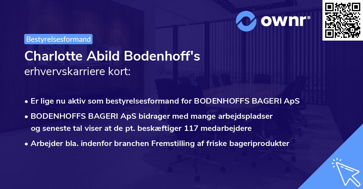 Charlotte Abild Bodenhoff's erhvervskarriere kort