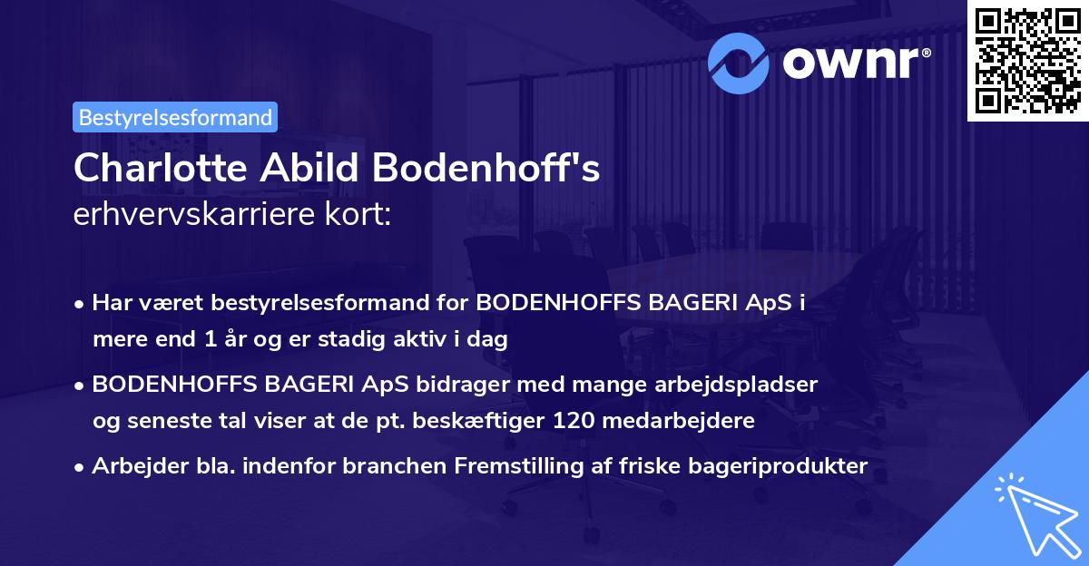 Charlotte Abild Bodenhoff's erhvervskarriere kort