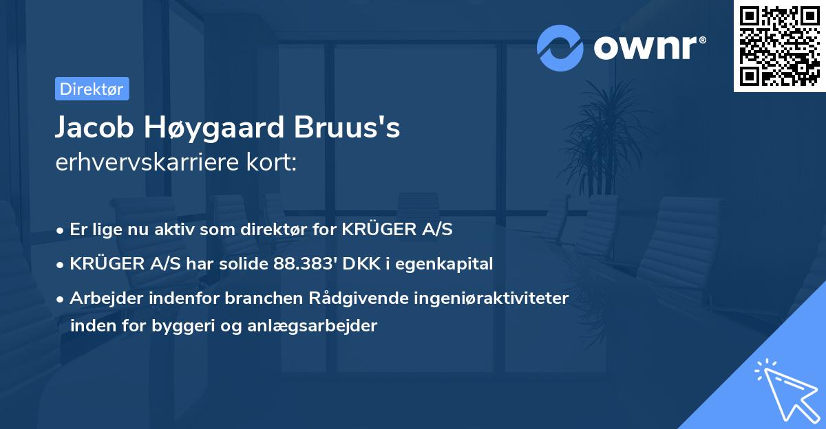 Jacob Høygaard Bruus's erhvervskarriere kort