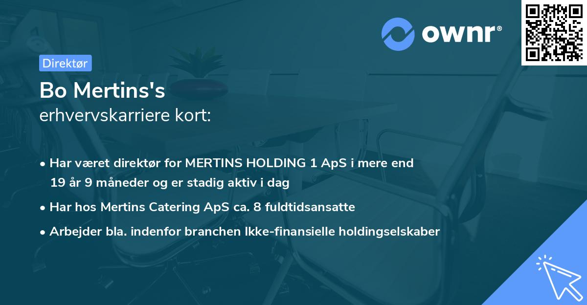 Bo Mertins's erhvervskarriere kort