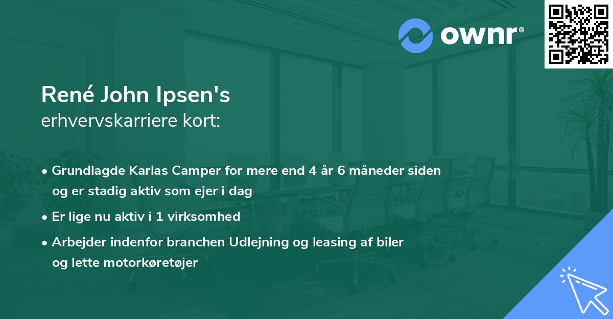 René John Ipsen's erhvervskarriere kort