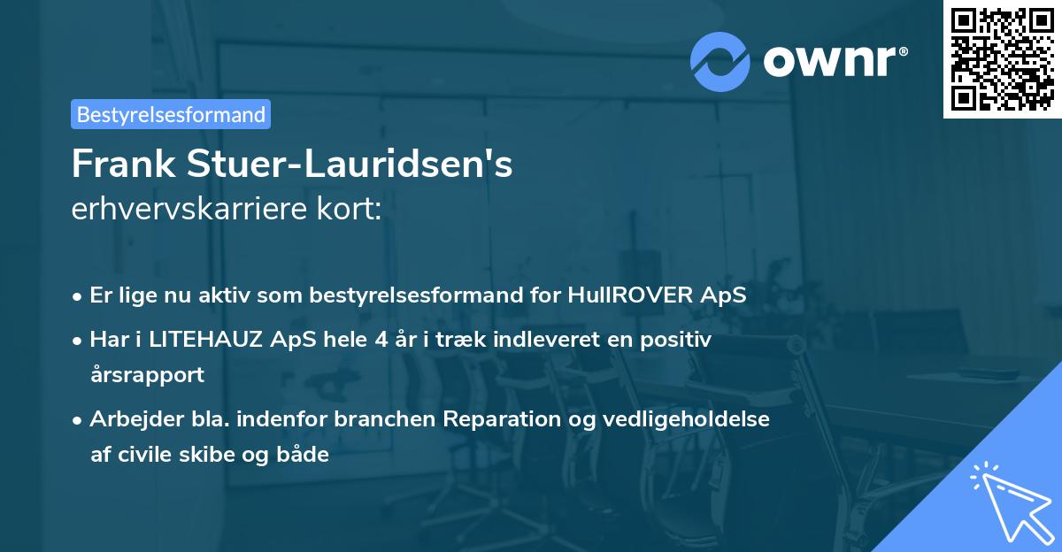 Frank Stuer-Lauridsen's erhvervskarriere kort