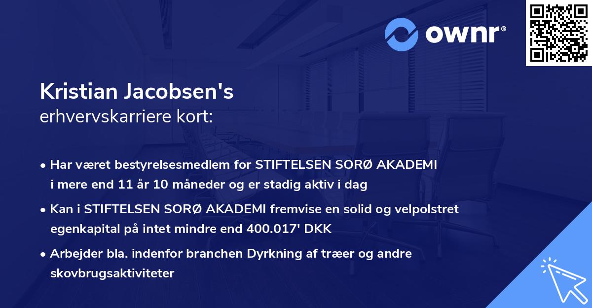 Kristian Jacobsen's erhvervskarriere kort