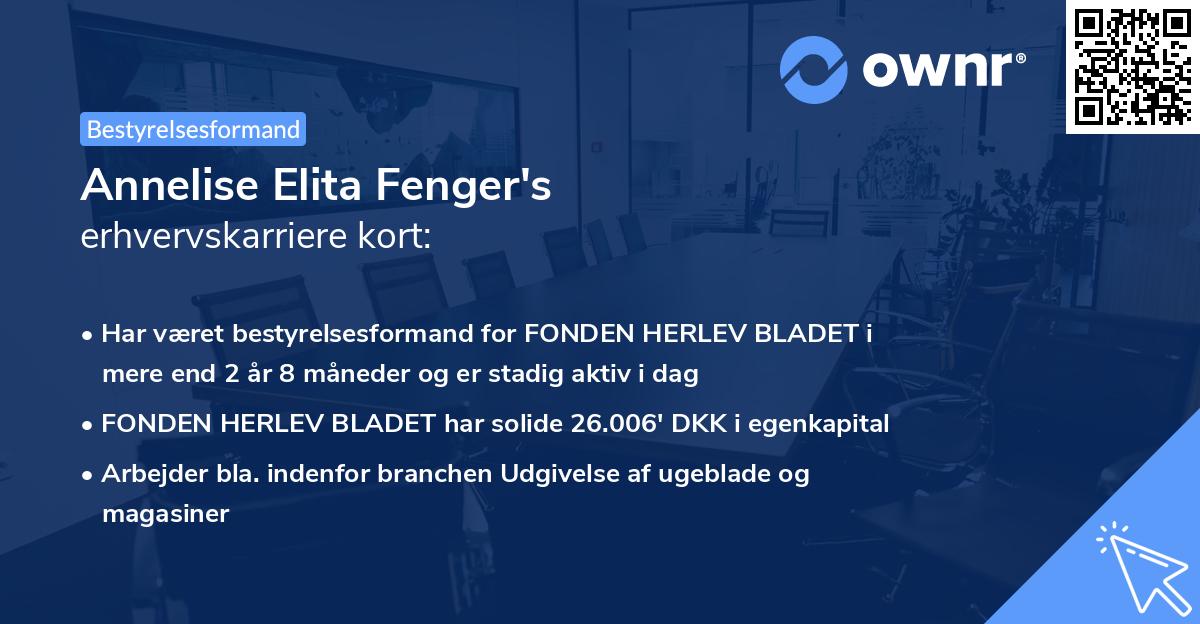 Annelise Elita Fenger's erhvervskarriere kort