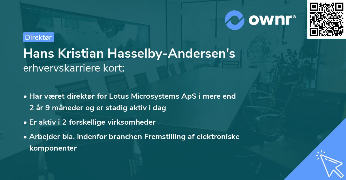 Hans Kristian Hasselby-Andersen's erhvervskarriere kort