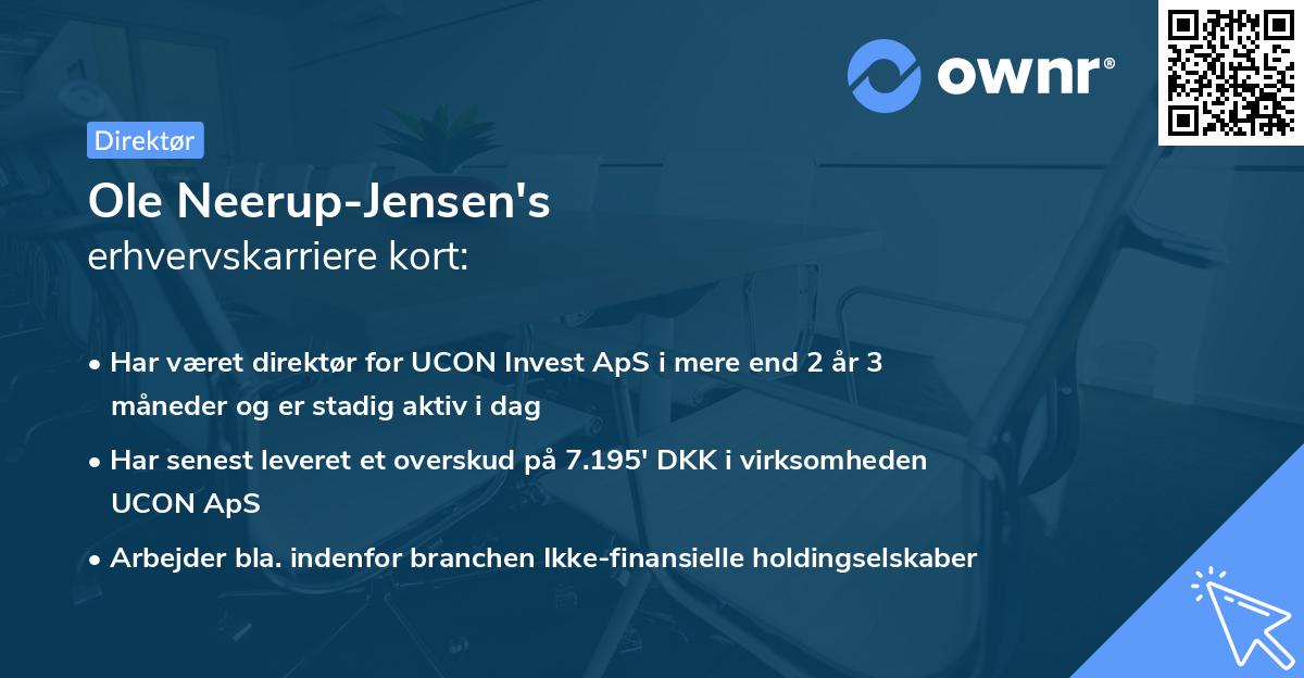 Ole Neerup-Jensen's erhvervskarriere kort