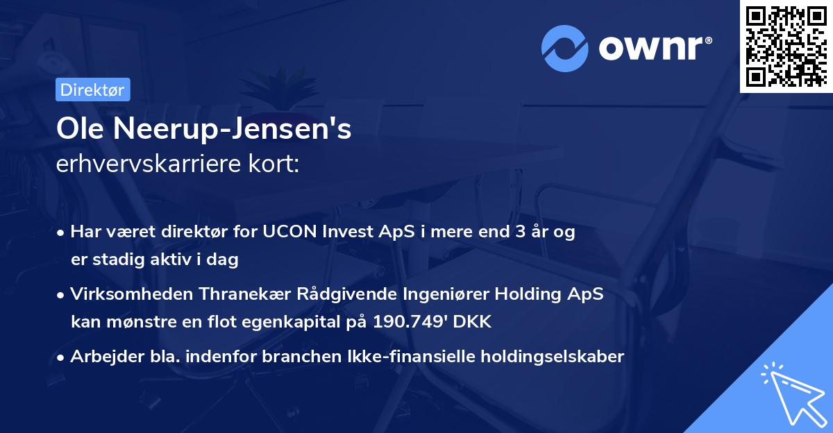 Ole Neerup-Jensen's erhvervskarriere kort
