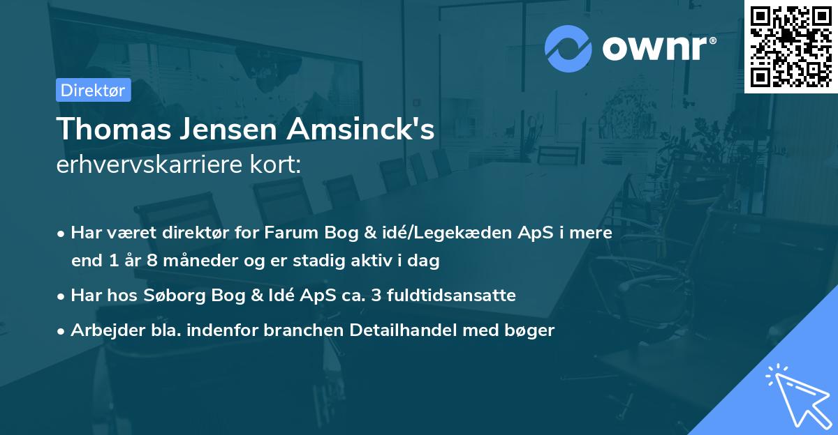 Thomas Jensen Amsinck's erhvervskarriere kort