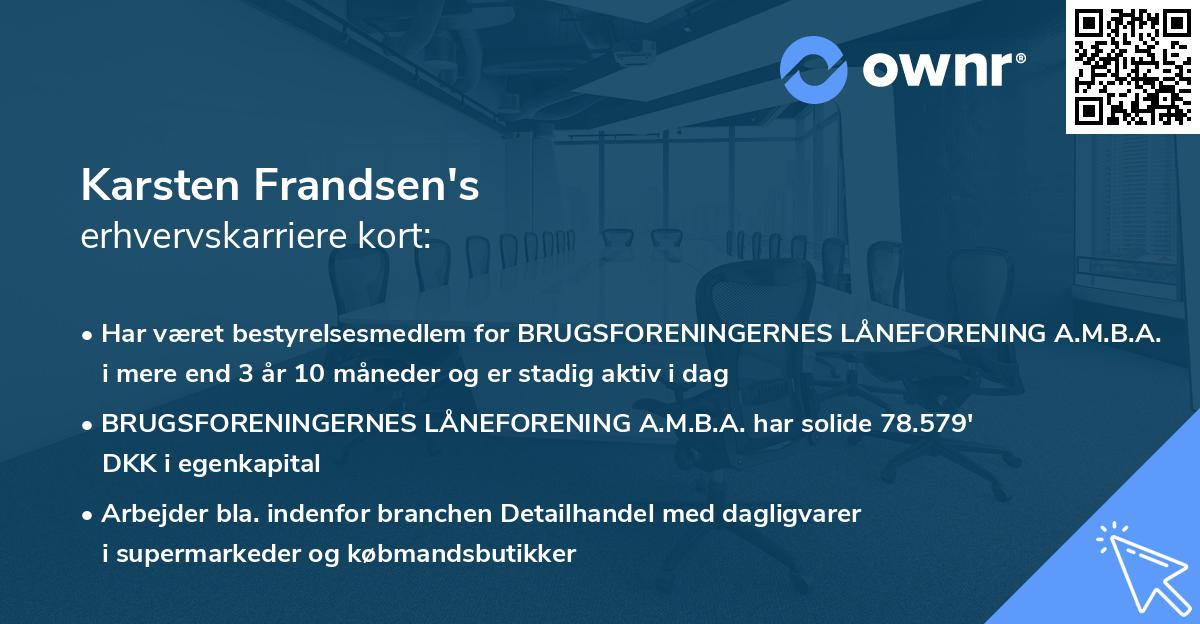 Karsten Frandsen's erhvervskarriere kort