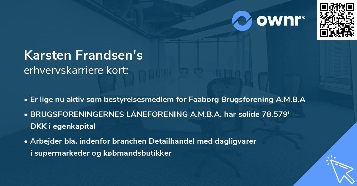 Karsten Frandsen's erhvervskarriere kort