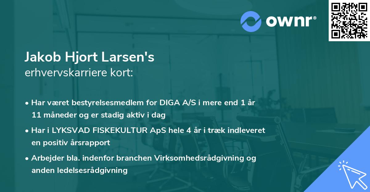 Jakob Hjort Larsen's erhvervskarriere kort