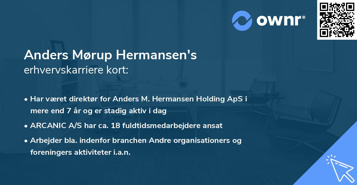 Anders Mørup Hermansen's erhvervskarriere kort