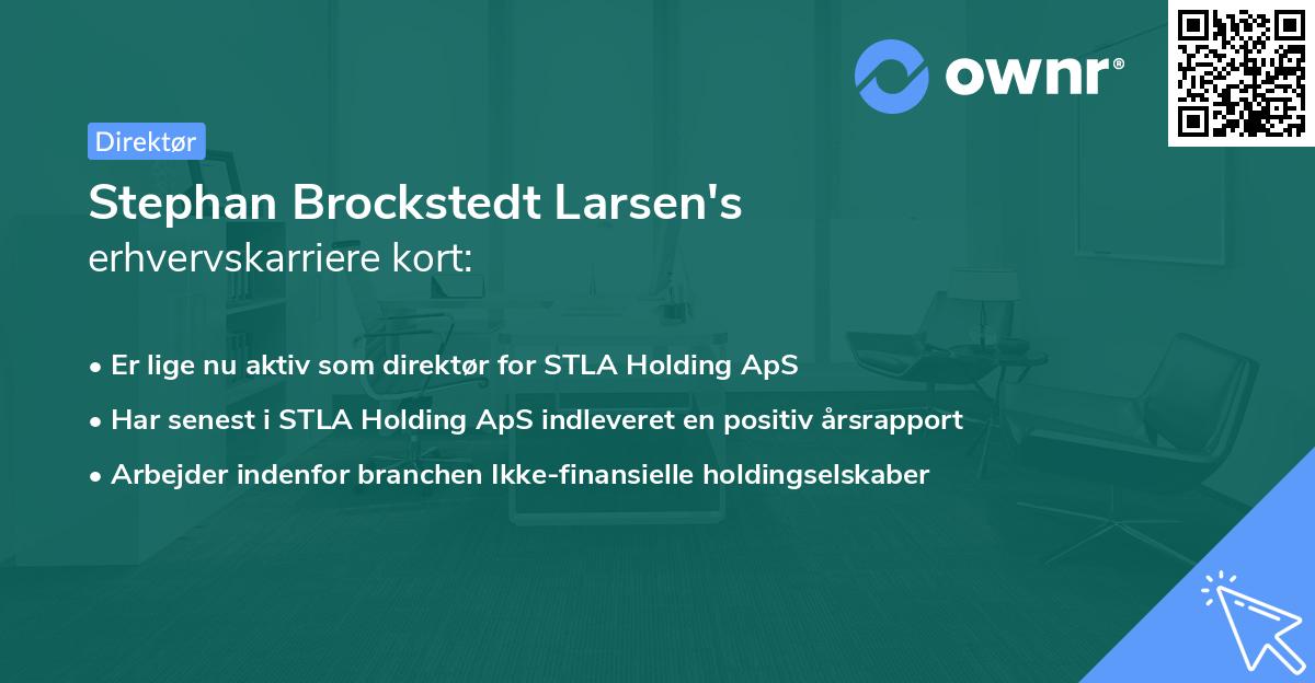Stephan Brockstedt Larsen's erhvervskarriere kort