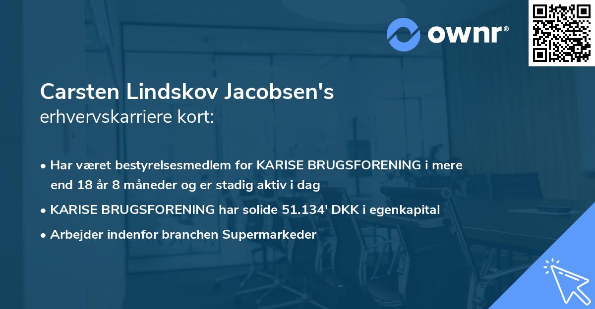 Carsten Lindskov Jacobsen's erhvervskarriere kort