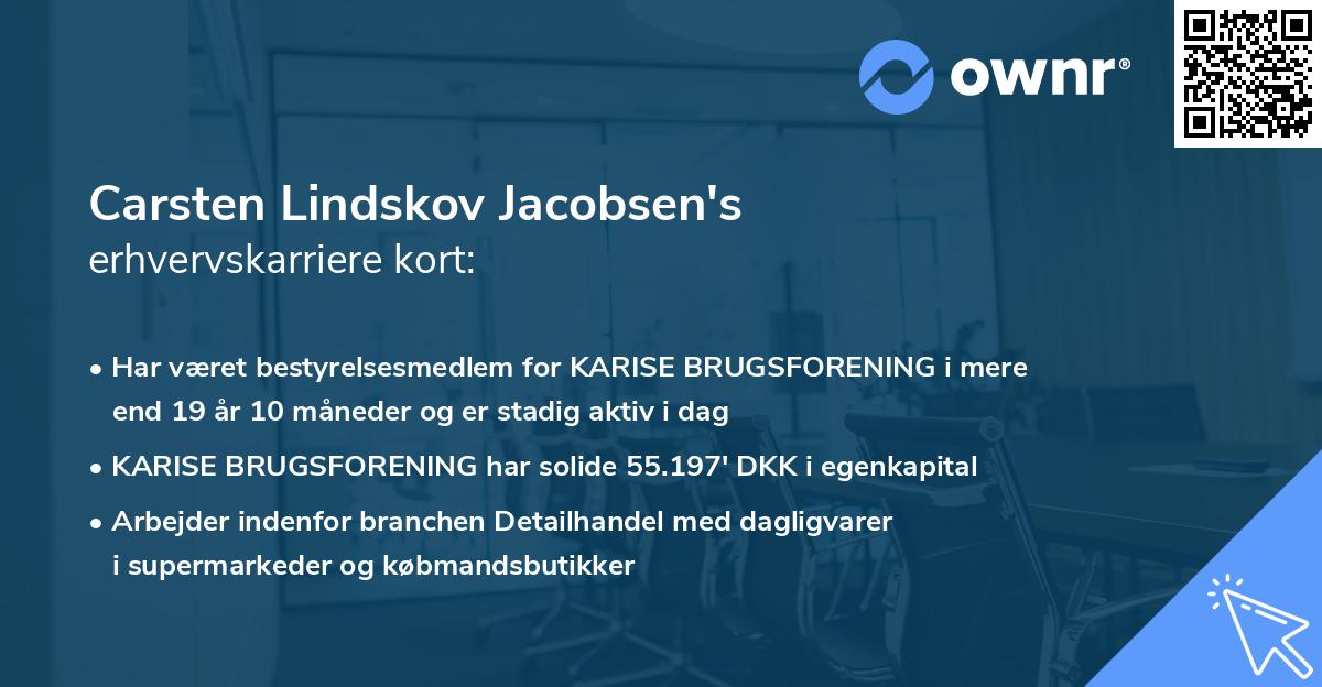 Carsten Lindskov Jacobsen's erhvervskarriere kort