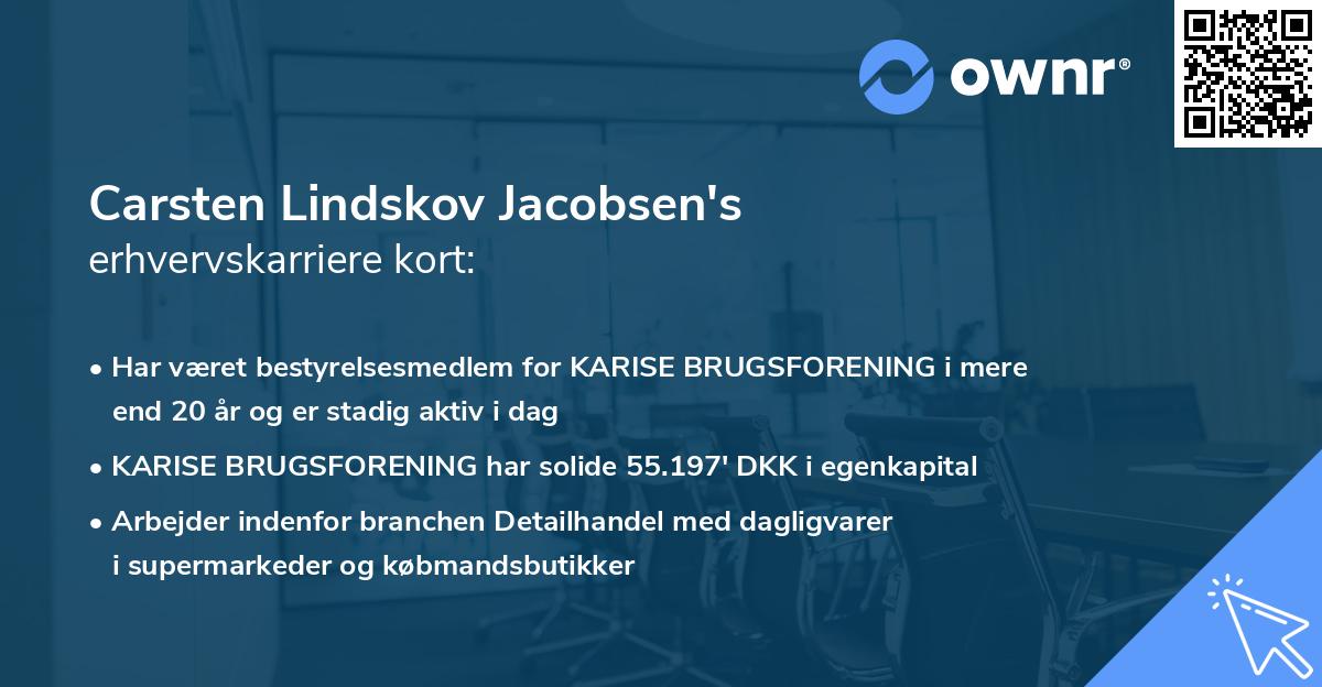 Carsten Lindskov Jacobsen's erhvervskarriere kort
