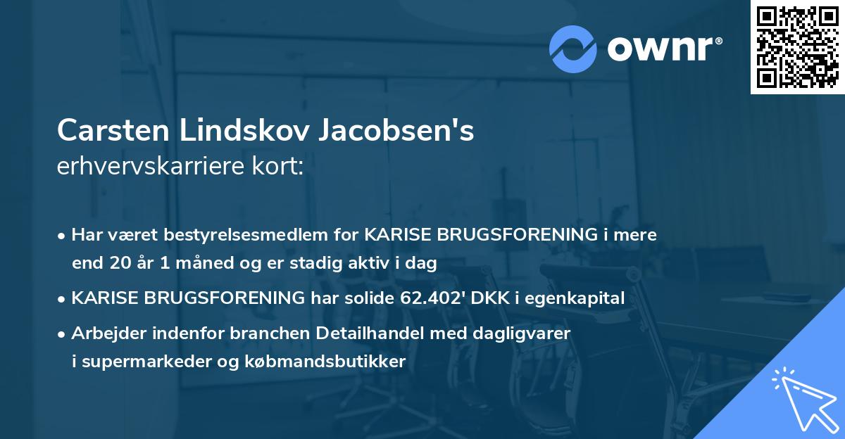 Carsten Lindskov Jacobsen's erhvervskarriere kort