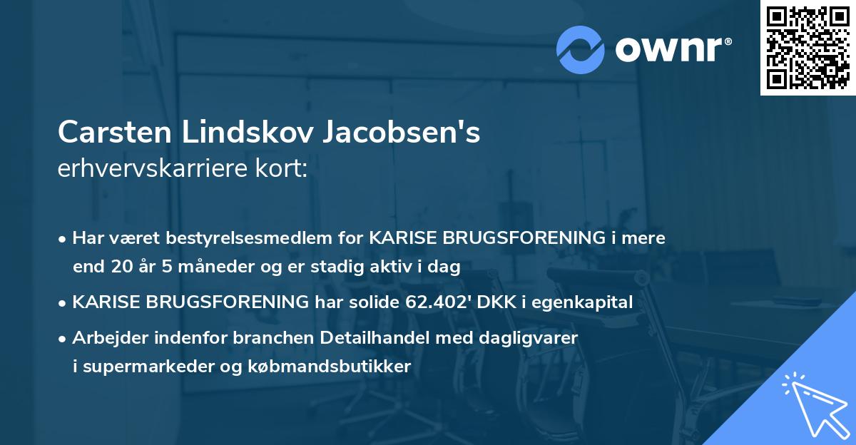 Carsten Lindskov Jacobsen's erhvervskarriere kort
