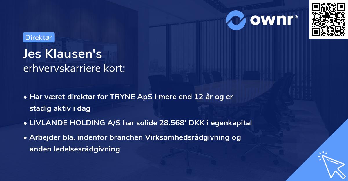 Jes Klausen's erhvervskarriere kort