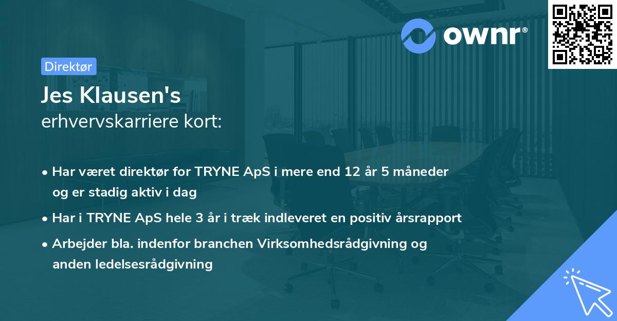 Jes Klausen's erhvervskarriere kort