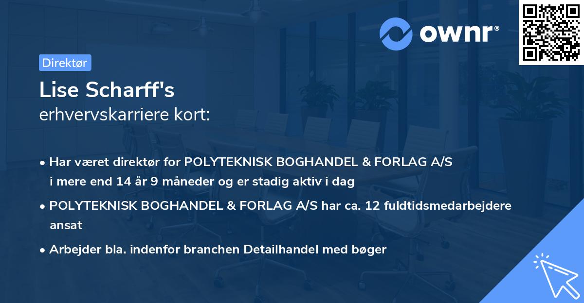 Lise Scharff's erhvervskarriere kort