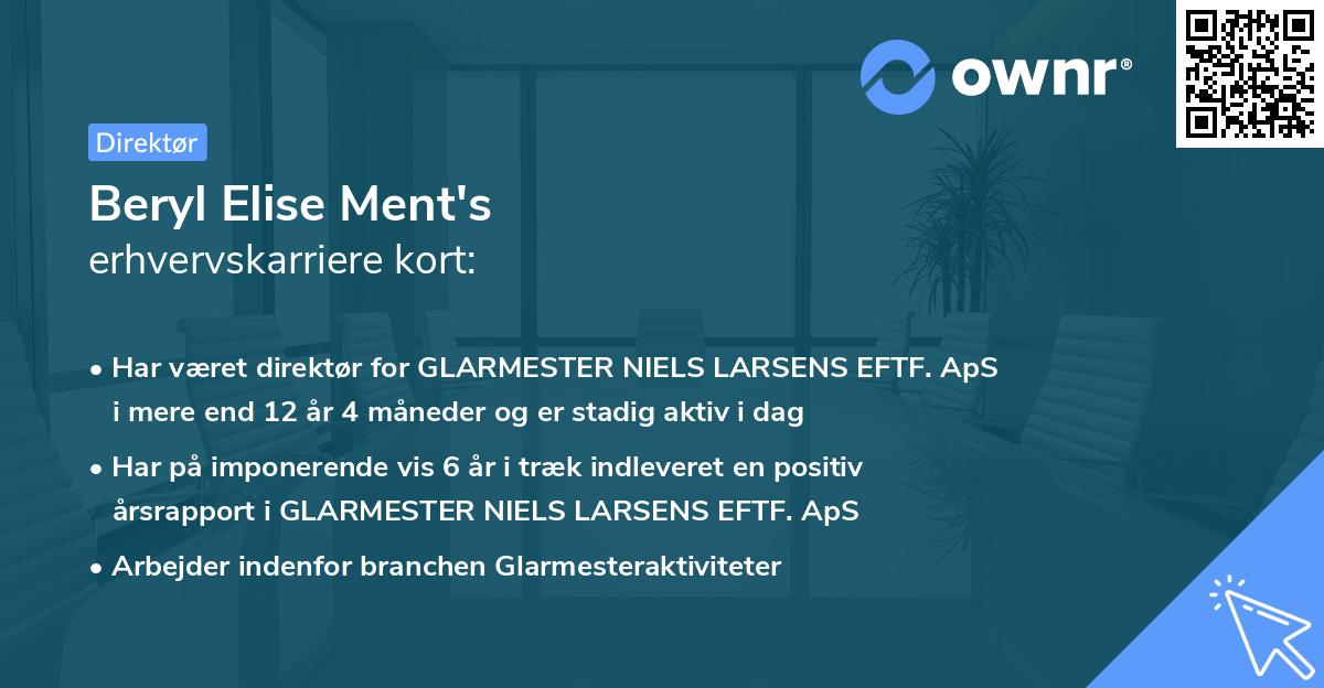 Beryl Elise Ment's erhvervskarriere kort