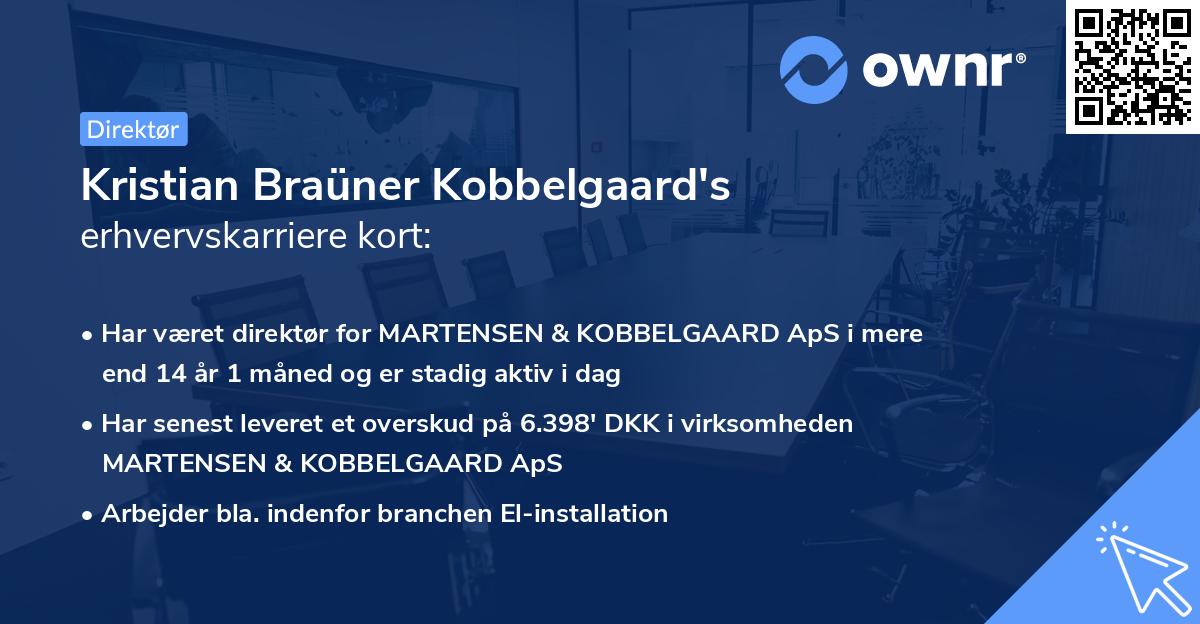 Kristian Braüner Kobbelgaard's erhvervskarriere kort