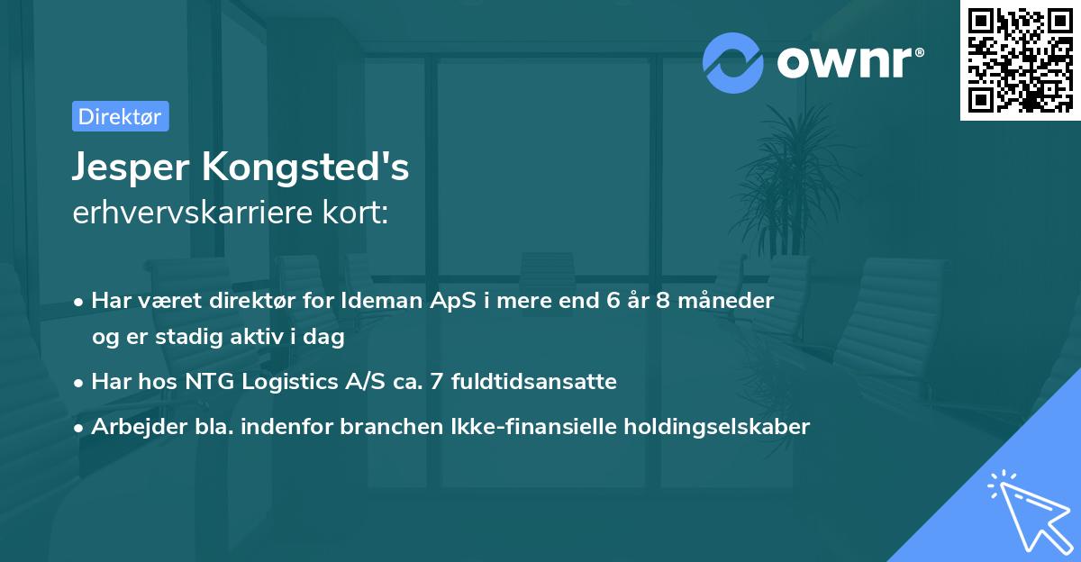 Jesper Kongsted's erhvervskarriere kort