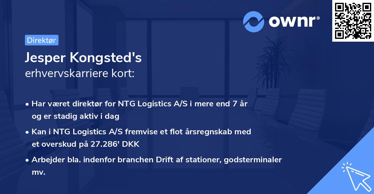 Jesper Kongsted's erhvervskarriere kort