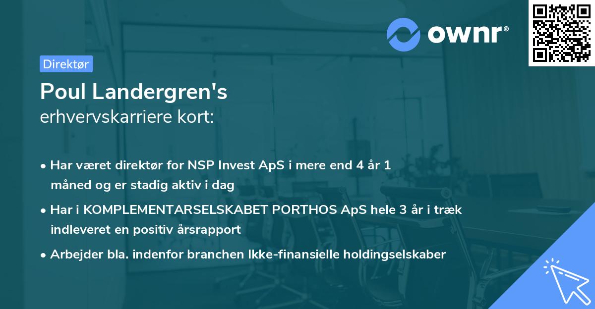 Poul Landergren's erhvervskarriere kort