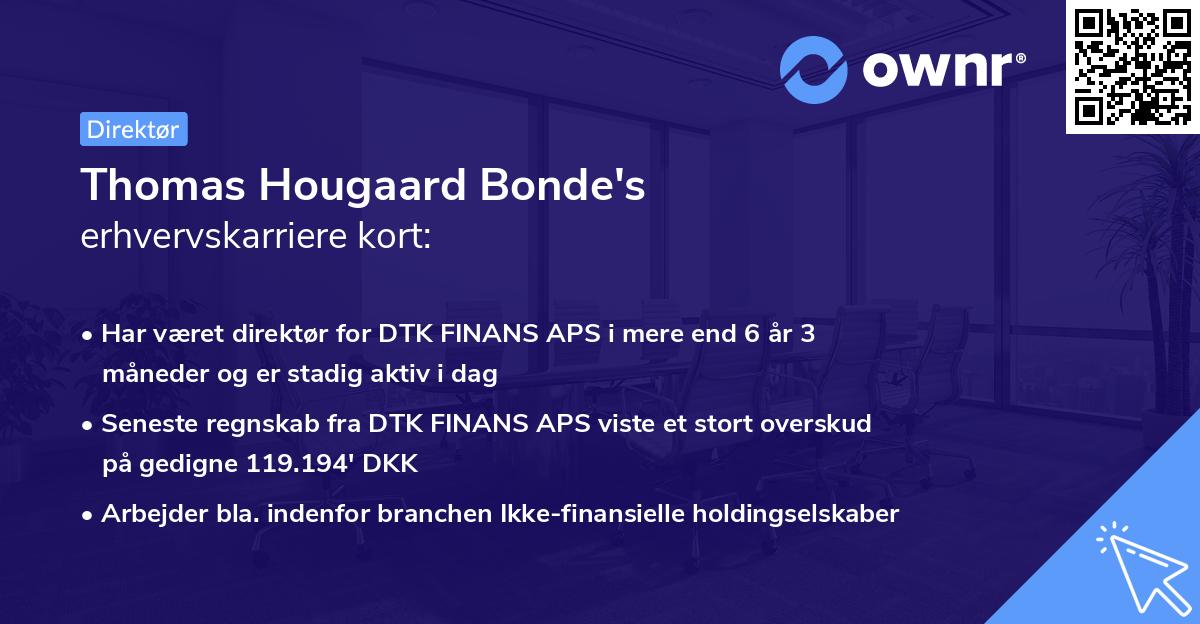 Thomas Hougaard Bonde's erhvervskarriere kort
