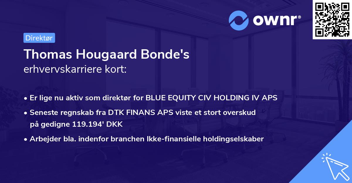Thomas Hougaard Bonde's erhvervskarriere kort