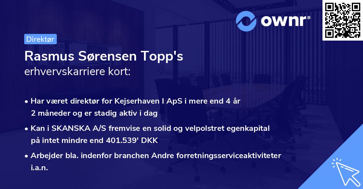 Rasmus Sørensen Topp's erhvervskarriere kort
